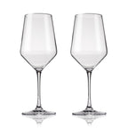 Raye Angled Crystal Bordeaux Glasses Set of 2