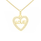Cubic Zirconia 14K Gold Filled Heart Love Pendant Necklace Set