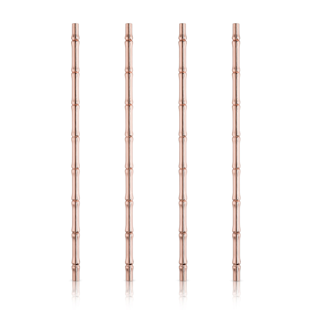Pacific Bamboo Straws in Copper Set of 4