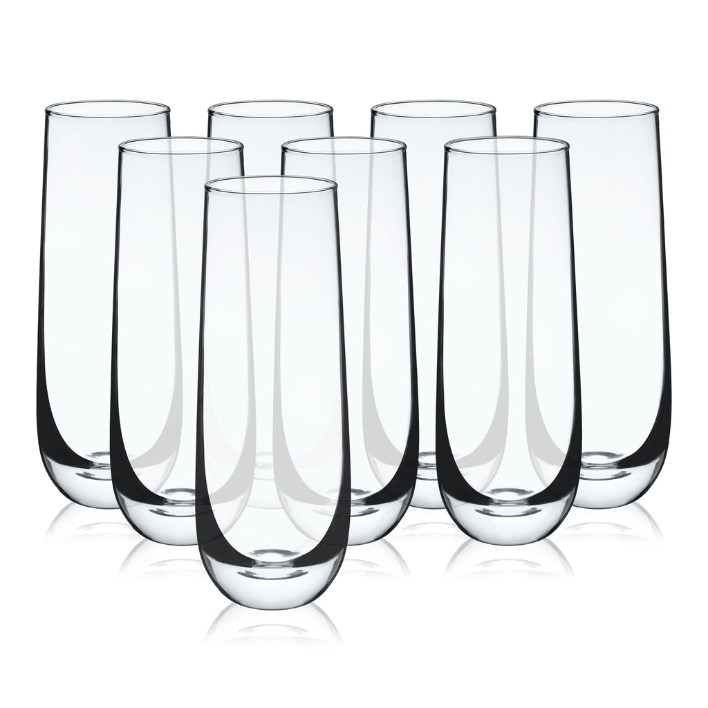 Stemless Champagne Flutes Set of 8
