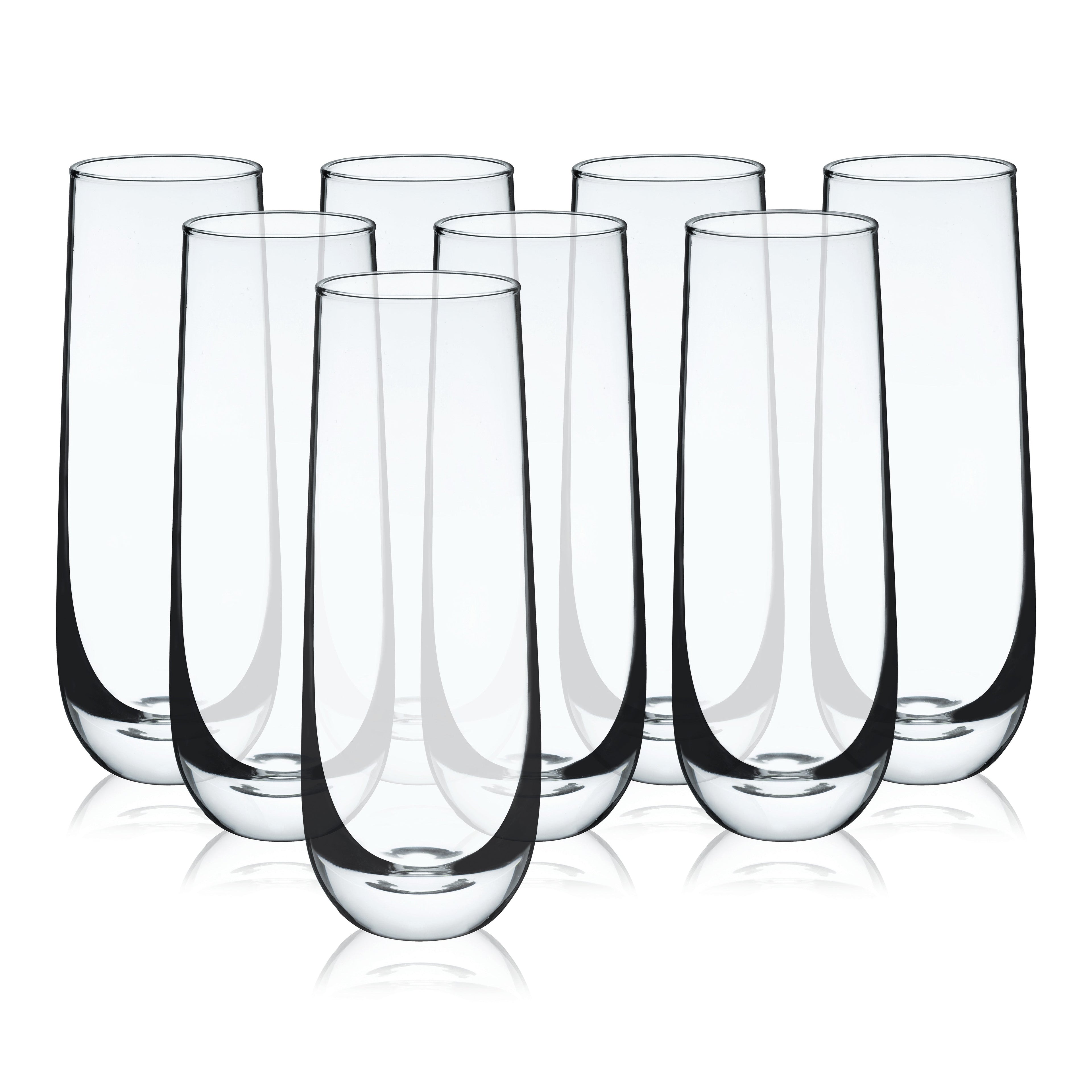 Stemless Champagne Flutes Set of 8